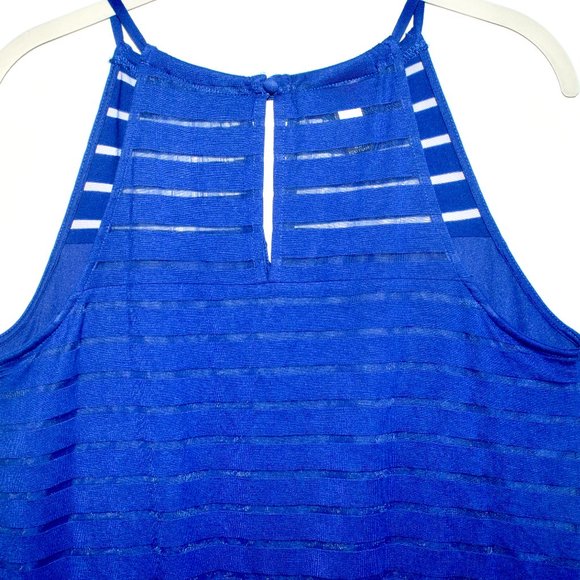 NEW INC International Concepts Blue Sleeveless Halter Blouse - Medium - Picture 4 of 10